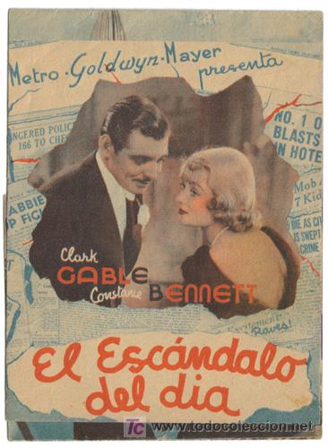 Cine: PTCC 423 EL ESCANDALO DEL DIA PROGRAMA TRIPLE MGM CLARK GABLE CONSTANCE BENNETT - Foto 1