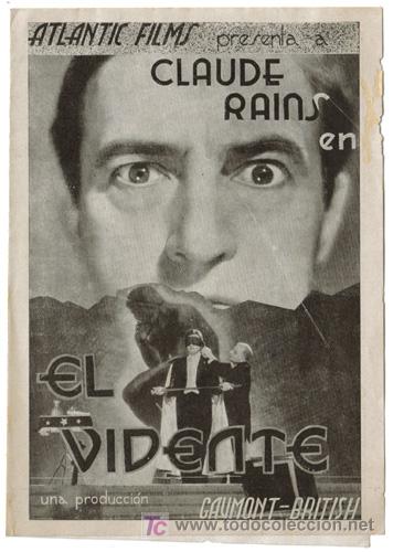 Cine: PTCC 515 EL VIDENTE PROGRAMA DOBLE ATLANTIC CLAUDE RAINS FAY WRAY - Foto 1