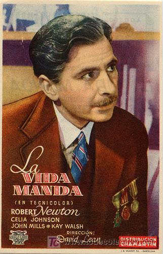 Cine: LA VIDA MANDA PROGRAMA SENCILLO CHAMARTIN vertical ROBERT NEWTON DAVID LEAN - Foto 1
