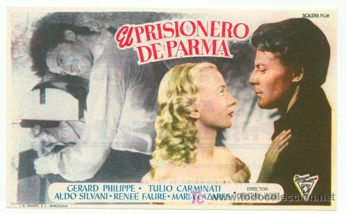 Cine: EL PRISIONERO DE PARMA PROGRAMA SENCILLO HISPANO MEXICANA GERARD PHILIPE - Foto 1
