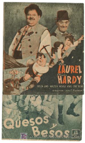 Cine: PTCC 434 QUESOS Y BESOS PROGRAMA DOBLE MGM STAN LAUREL OLIVER HARDY - Foto 1