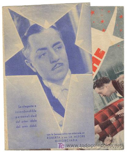 Cine: PTCC 433 ESTRELLA DE MEDIANOCHE PROGRAMA DOBLE RKO WILLIAM POWELL GINGER ROGERS - Foto 1