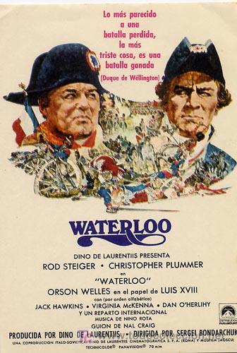 Cine: WATERLOO PROGRAMA SENCILLO PARAMOUNT ROD STEIGER ORSON WELLES CHRISTOPHER PLUMMER - Foto 1