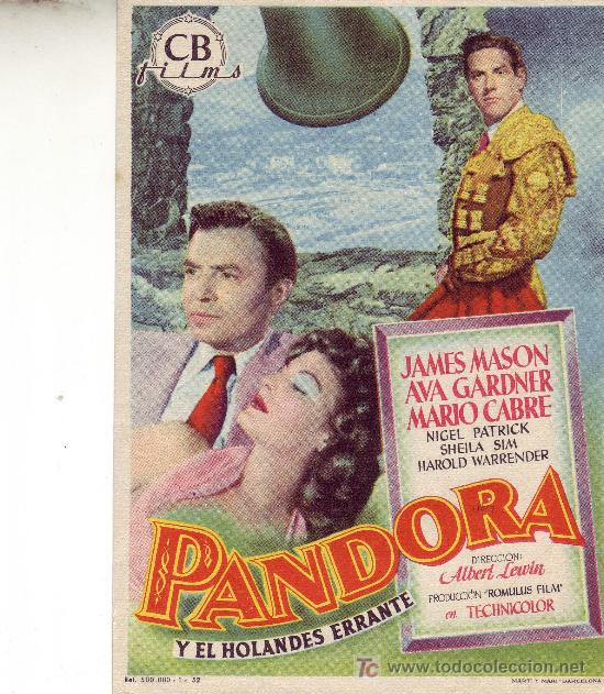 Cine: PANDORA Y EL HOLANDES ERRANTE- PROGRAMA DE MANO - Foto 1