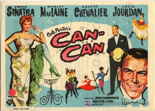 Cine: CAN-CAN PROGRAMA SENCILLO HISPAMEX FRANK SINATRA SHIRLEY Mac LAINE - Foto 1