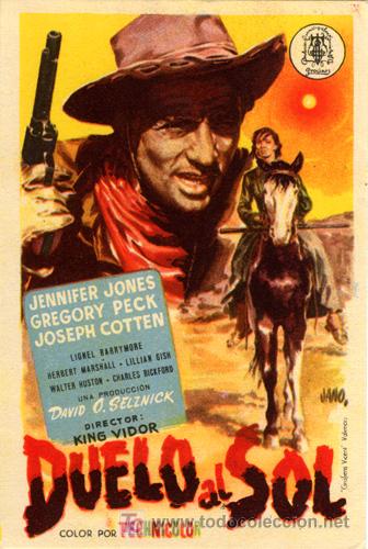 Cine: DUELO AL SOL PROGRAMA SENCILLO PROCINES GREGORY PECK JENNIFER JONES estreno - Foto 1
