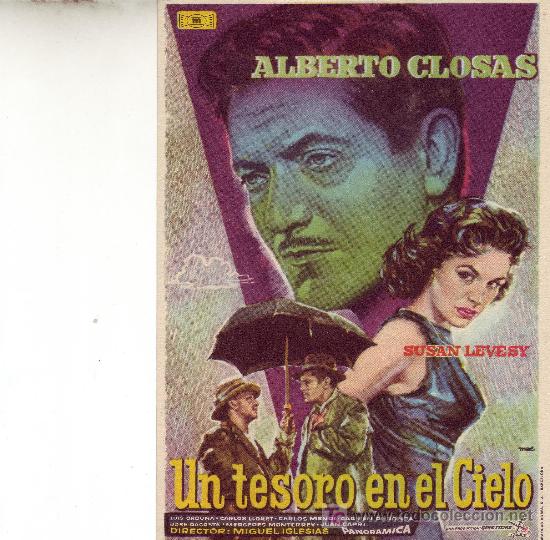 Cine: UN TESORO EN EL CIELO con Alberto Closas- Programa de Mano - Foto 1