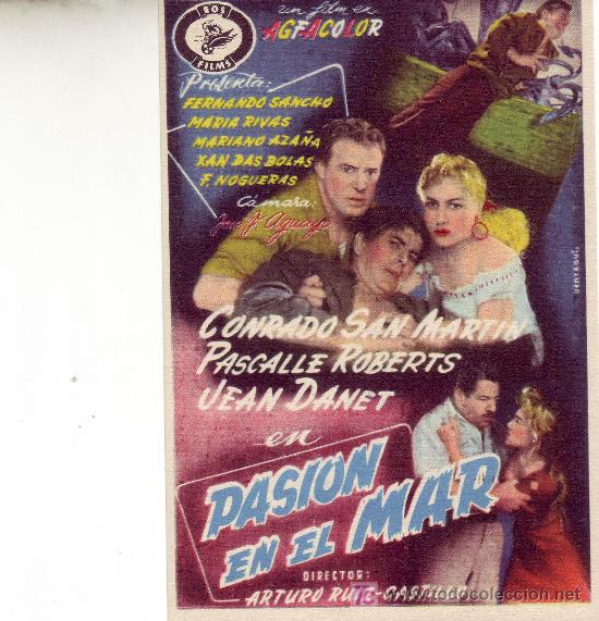 Cine: Programa de Mano PASION EN EL MAR -Una produccion de EOS Films - Foto 1