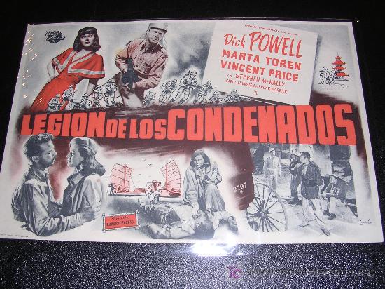 Cine: LEGION DE LOS CONDENADOS , DICK POWELL, MARTA TOREN, VINCENT PRICE