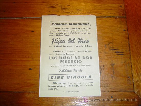 Cine: Folleto pelicula Hijos del Mar. - Foto 2