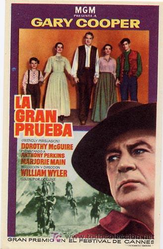 Cine: LA GRAN PRUEBA PROGRAMA SENCILLO MGM GARY COOPER ANTHONY PERKINS - Foto 1
