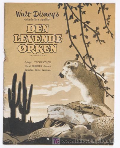Cine: PTCC 328 EL DESIERTO VIVIENTE PROGRAMA LIBRITO DANES WALT DISNEY - Foto 1