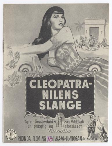 Cine: PTCC 328 SERPIENTE DEL NILO cleopatra PROGRAMA LIBRITO DANES RHONDA FLEMING WILLIAM CASTLE - Foto 1