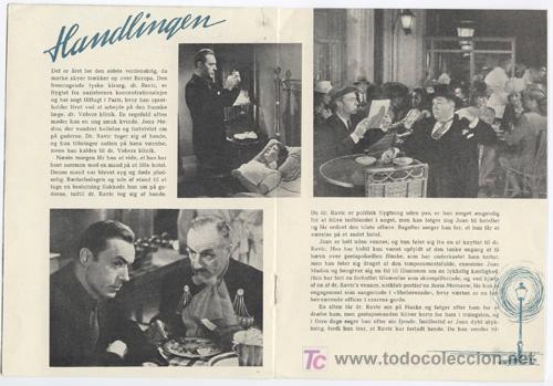 Cine: PTCC 328 ARCO DE TRIUNFO PROGRAMA LIBRITO DANES INGRID BERGMAN CHARLES BOYER - Foto 2