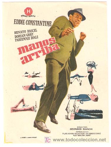 Cine: MANOS ARRIBA PROGRAMA SENCILLO HISPAMEX EDDIE CONSTANTINE - Foto 1