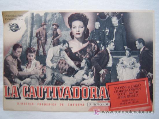 Cine: La cautivadora - yvonne de carlo scott brady The Gal Who Took the West - folleto mano original