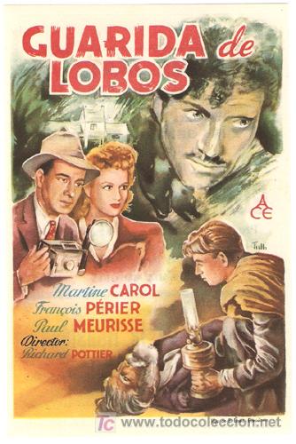 Cine: GUARIDA DE LOBOS PROGRAMA SENCILLO ACE MARTINE CAROL - Foto 1