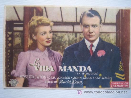 Cine: La vida manda - folleto de mano original - David Lean - Foto 1