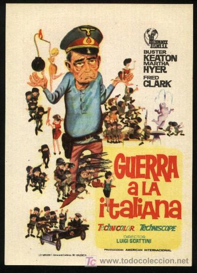 Folhetos de m&atilde;o de filmes antigos de cinema: Q-05993- Guerra a la italiana (Due marines e un generale) Franco Franchi - Buster Keaton