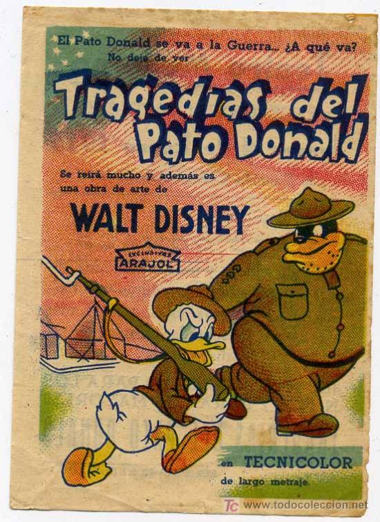 Cine: TRAGEDIAS DEL PATO DONALD  , ARAJOL , SENCILLO ,  RARO ,    S906