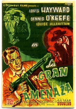 Foglietti di film di film antichi di cinema: LA GRAN AMENAZA   , SENCILLO , PM7027