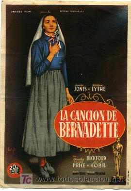 Cine: LA CANCION DE BERNADETTE ,SOLIGO  , SENCILLO , PM7188