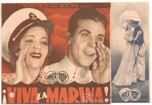 Cine: PTCC 515 VIVA LA MARINA PROGRAMA DOBLE WARNER DICK POWELL RUBY KEELER - Foto 1