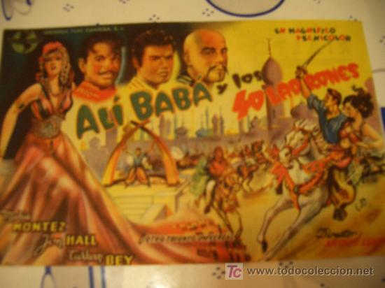 Foglietti di film di film antichi di cinema: ALI BABA Y LOS 40 LADRONES ( DORSO IMPRESO