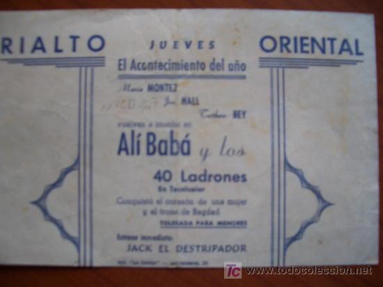 Cine: ALI BABA Y LOS 40 LADRONES ( DORSO IMPRESO - Foto 2