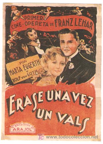 Cine: PTCC 506 ERASE UNA VEZ UN VALS PROGRAMA SENCILLO ARAJOL MARTHA EGGERTH - Foto 1
