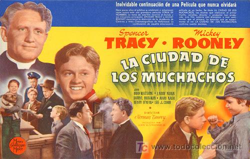 Cine: LA CIUDAD DE LOS MUCHACHOS PROGRAMA DOBLE MGM SPENCER TRACY MICKEY ROONEY - Foto 2
