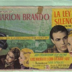 Cine: LA LEY DEL SILENCIO - MARLON BRANDO - CINE FORTUNY DEL 6 AL 10 ENERO 1955 BCN. Lote 26098046