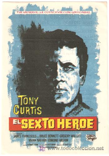 Cine: EL SEXTO HEROE PROGRAMA SENCILLO UNIVERSAL TONY CURTIS - Foto 1