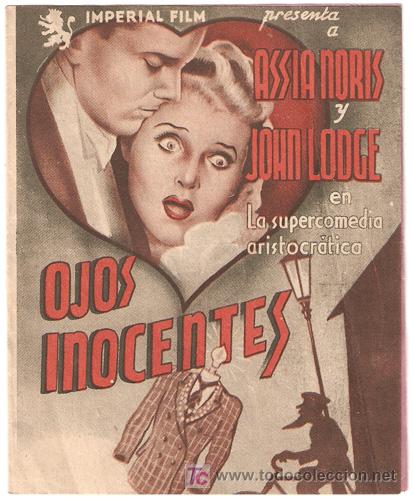 Cine: OJOS INOCENTES PROGRAMA DOBLE IMPERIAL ASSIA NORIS JOHN LODGE - Foto 1