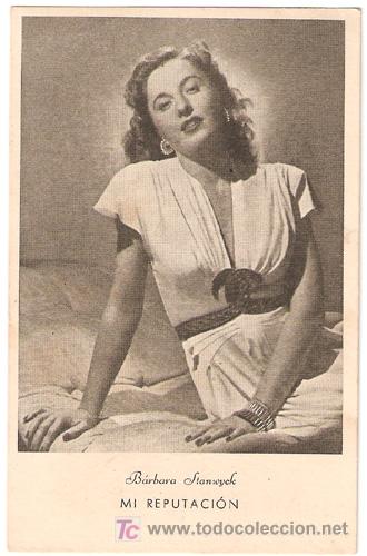 Cine: MI REPUTACION PROGRAMA TARJETA WARNER BARBARA STANWYCK - Foto 1