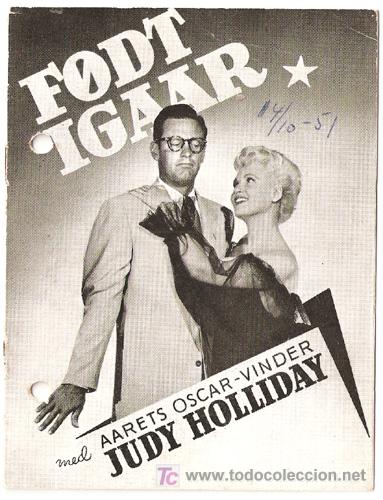 Cine: NACIDA AYER PROGRAMA LIBRITO DANES WILLIAM HOLDEN JUDY HOLLIDAY - Foto 1