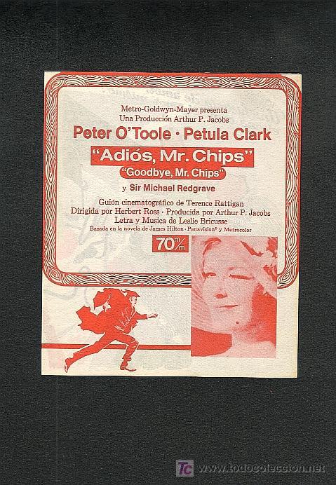 Cine: Adios Mr.Chips (Peter OToole, Petula Clark) (doble) - Foto 1