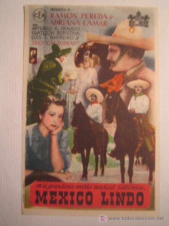 Folhetos de m&atilde;o de filmes antigos de cinema: Mexico lindo