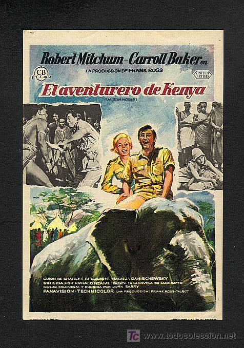 Cine: El aventurero de Kenya (Robert Miichum, Carroll Baker) - Foto 1