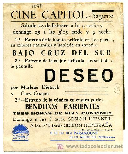 Cine: DESEO , GARY COOPER , DOBLE , S1092 - Foto 2