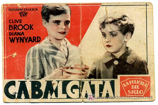 Foglietti di film di film antichi di cinema: CABALGATA , TARJETA     , S1076