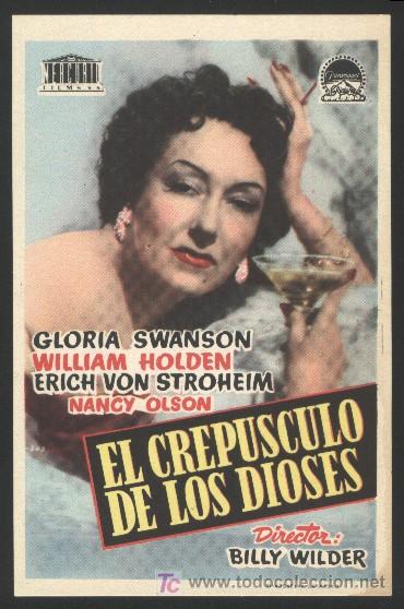  Flyers Publicitaires de films Anciens: Q-02936- EL CREPUSCULO DE LOS DIOSES (Sunset Blvd. (Sunset Boulevard)) William Holden Gloria Swanson