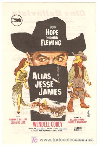 Cine: ALIAS JESSE JAMES PROGRAMA SENCILLO CEPICSA BOB HOPE RHONDA FLEMING - Foto 1