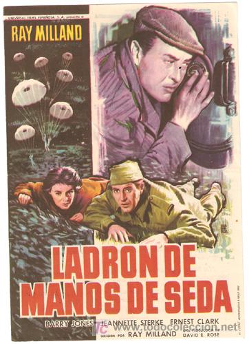 Cine: LADRON DE MANOS DE SEDA PROGRAMA SENCILLO UNIVERSAL RAY MILLAND - Foto 1