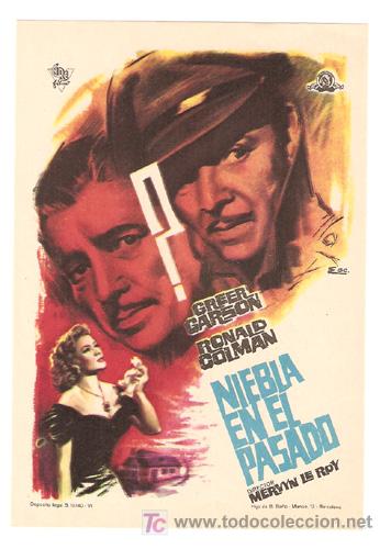 Cine: NIEBLA EN EL PASADO PROGRAMA SENCILLO CIRE RONALD COLMAN GREER GARSON - Foto 1