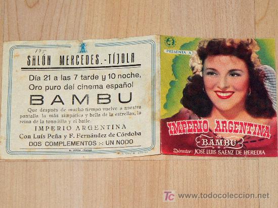 Cine: PROGRAMA DOBLE DE MANO ORIGINAL Y ANTIGUO: BAMB&Uacute;, CON IMPERIO ARGENTINA - Foto 1