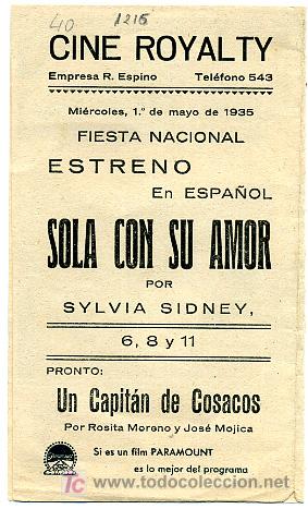 Cine: SOLA CON SU AMOR , DOBLE , 1935 , S1216 - Foto 3