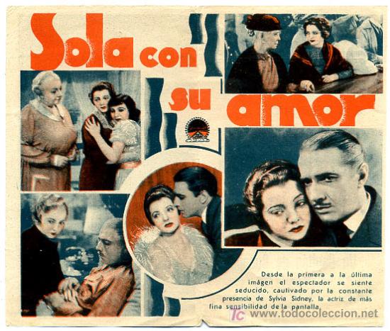 Cine: SOLA CON SU AMOR , DOBLE , 1935 , S1216 - Foto 2