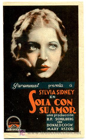 Cine: SOLA CON SU AMOR , DOBLE , 1935 , S1216 - Foto 1