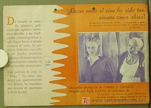 Cine: PTCC 421 PINKY PROGRAMA DOBLE JEANNE CRAIN ELIA KAZAN - Foto 1